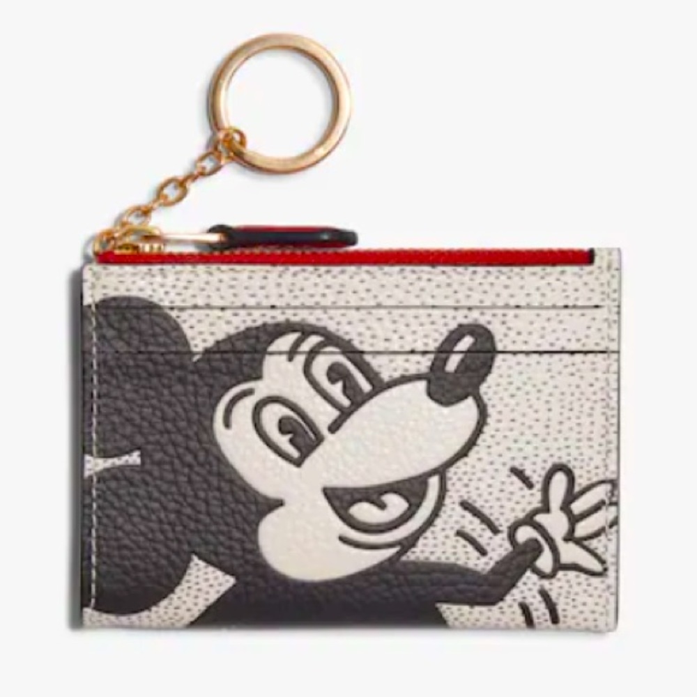 NWT Coach Disney Mickey Mouse X Keith Haring Mini Skinny Id Case